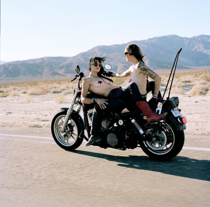 Girls on a motorcycle in Paramaribo